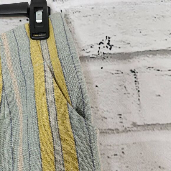 Soft Surroundings Women's Multicolor Stripe Linen Blend Crop Pants Wide Leg 10 - Picture 5 of 14